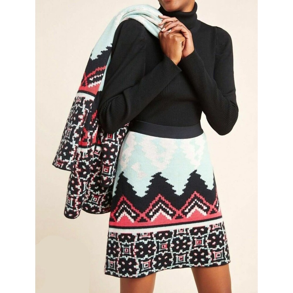 Anthropologie Aldomartins sz. Small Wool Alpaca Sweater Skirt Above Knee Casual